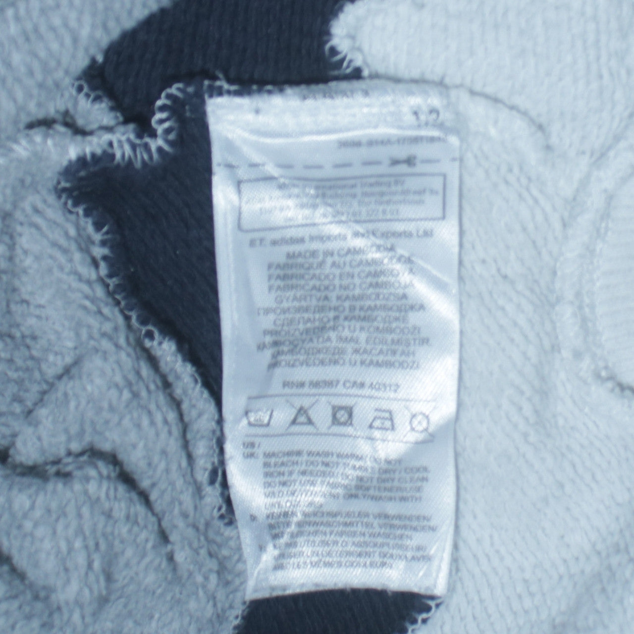 Adidas Womens White Grey Navy Hoodie Size 16 Pullover Cotton