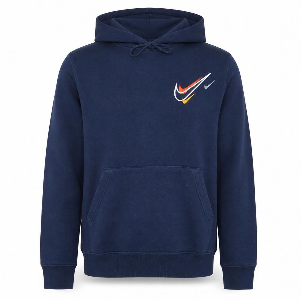 Nike Men's Blue Pullover Hoodie Small Fleece Logo Sportswear