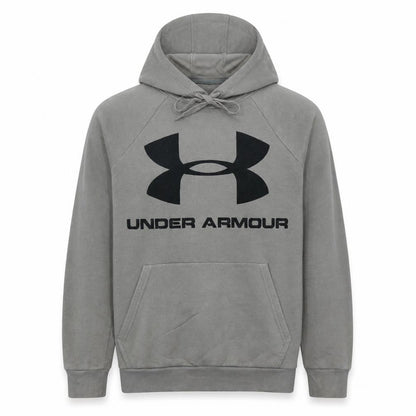 Under Armour Men's Grey Pullover Hoodie Small Logo Sportswear