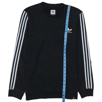 Adidas Men's Black Crew Neck Skateboarding Sweatshirt Size M