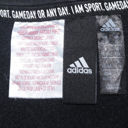 Adidas Boys Black Full Zip Hoodie Size 15-16 Years Cotton Blend