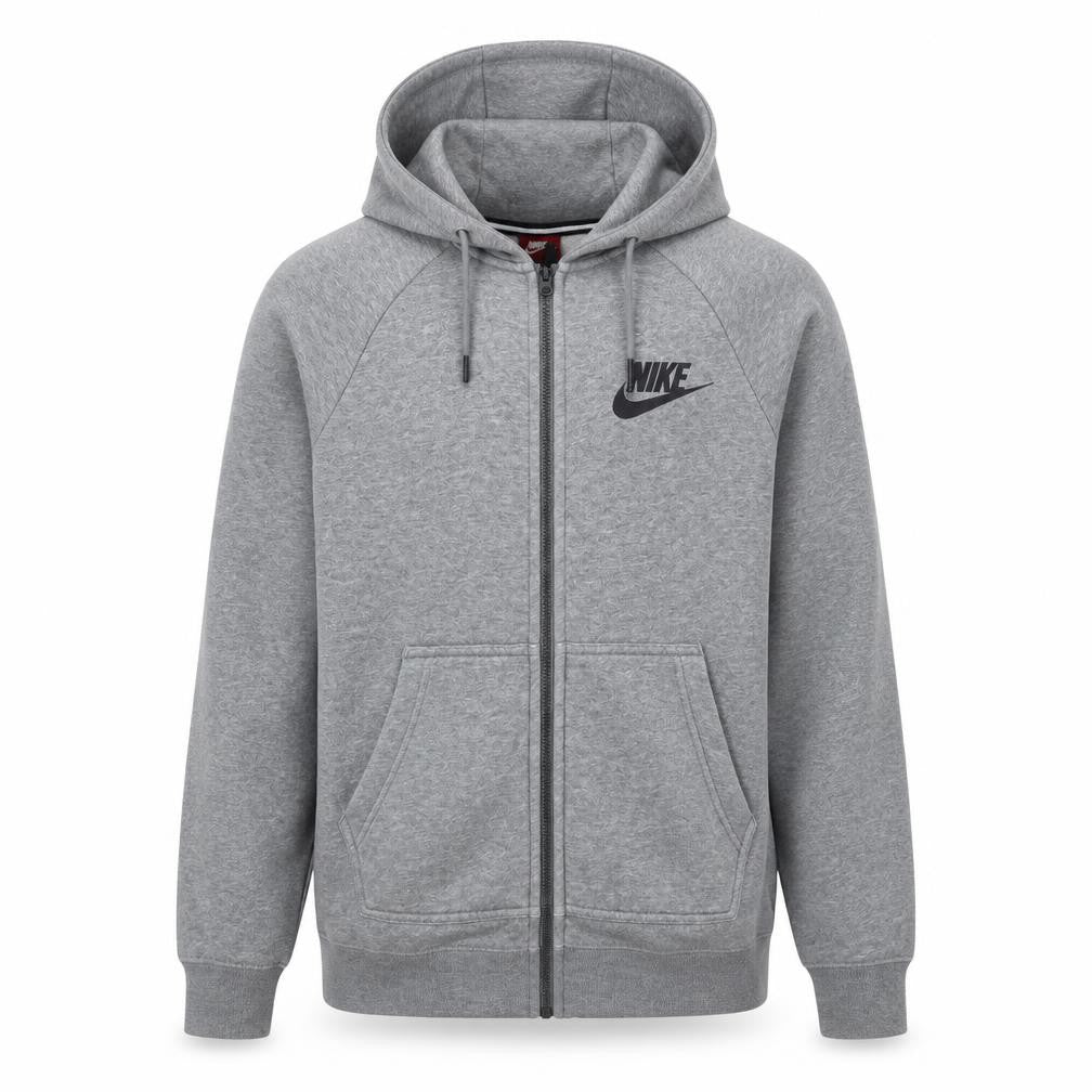 Nike Men's Grey Full Zip Hoodie Size S Sportswear Classic Fit