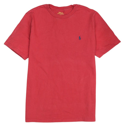 Ralph Lauren Boys Red Cotton Logo Short Sleeve T-Shirt Size L