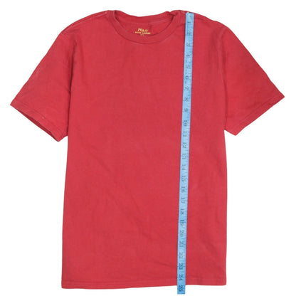 Ralph Lauren Boys Red Cotton Logo Short Sleeve T-Shirt Size L