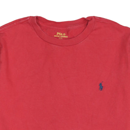 Ralph Lauren Boys Red Cotton Logo Short Sleeve T-Shirt Size L