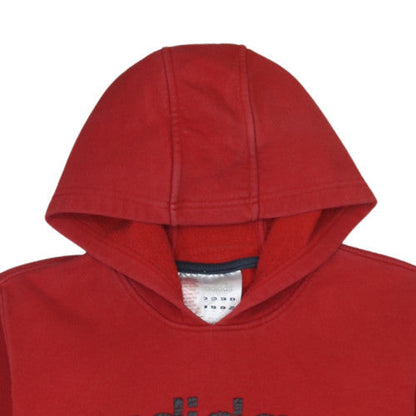 Adidas Boys Red Pullover Hoodie - Size 11-12 Years, Classic Logo Design