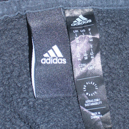 Adidas Womens Black Pullover Hoodie L Relaxed Fit Cotton Blend