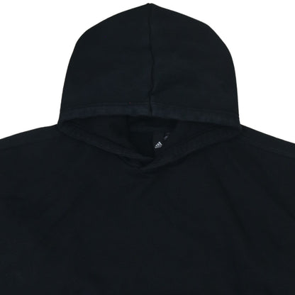 Adidas Womens Black Pullover Hoodie L Relaxed Fit Cotton Blend