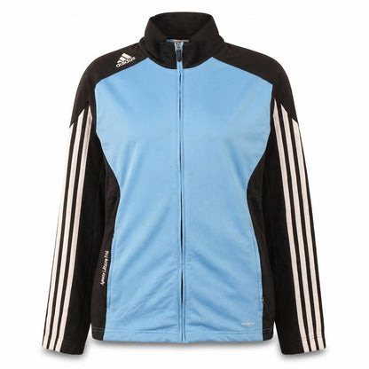 Adidas Women's Blue Black Full Zip Sweatshirt Size M 12-14 Sportswear