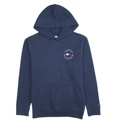 Tommy Hilfiger Boys Navy Blue Pullover Hoodie 164 Cotton Logo Design