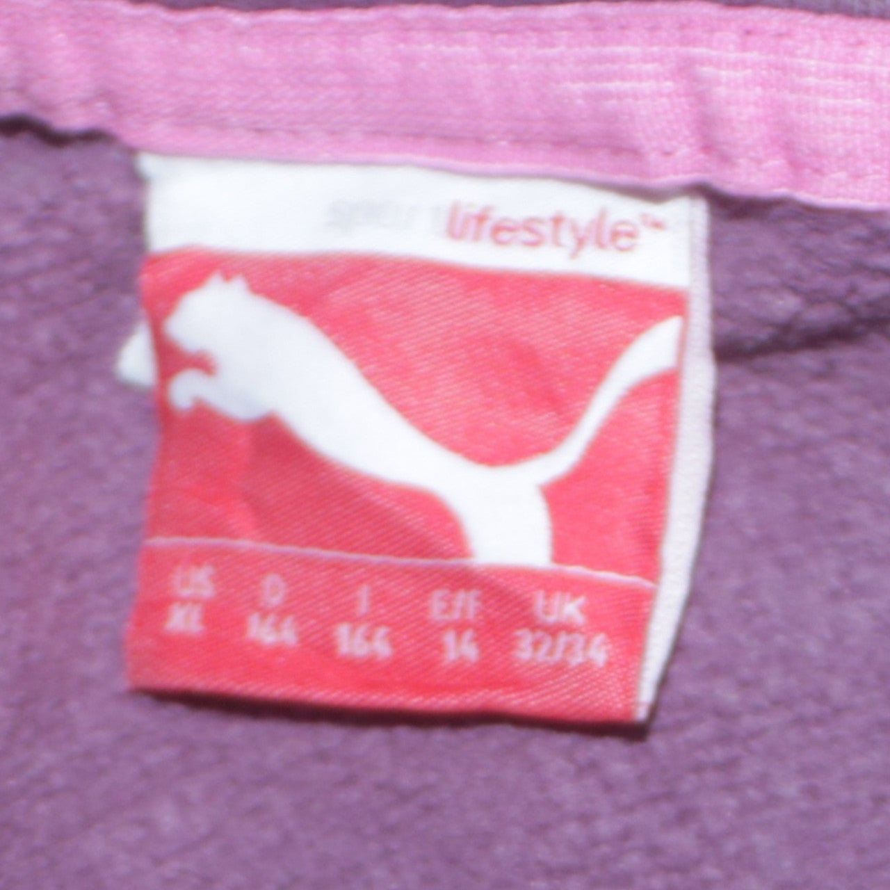 Puma Girls Purple Pullover Hoodie 14 Years Logo Sportswear