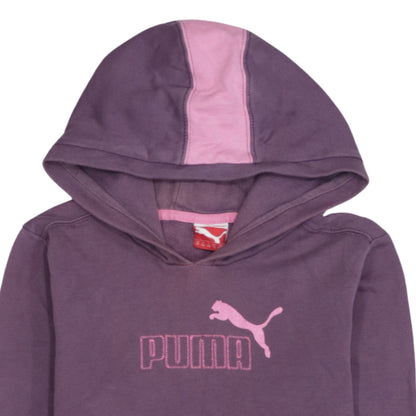 Puma Girls Purple Pullover Hoodie 14 Years Logo Sportswear