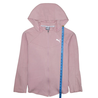 Puma Womens Pink Full Zip Hoodie Sweatshirt XL Lightweight Hooded