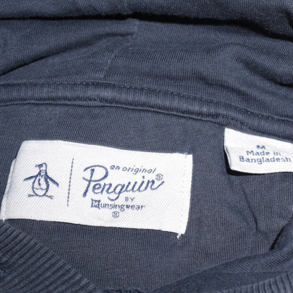 Original Penguin Men's Blue Pullover Hoodie Size M Fleece Cotton Blend