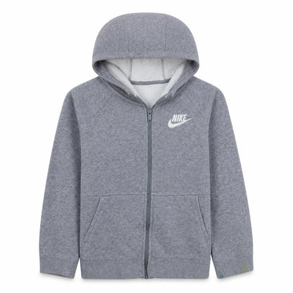 Nike Boys Grey Full Zip Hoodie L 146-156cm Standard Fit Hooded Sweatshirt