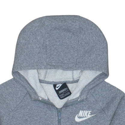 Nike Boys Grey Full Zip Hoodie L 146-156cm Standard Fit Hooded Sweatshirt