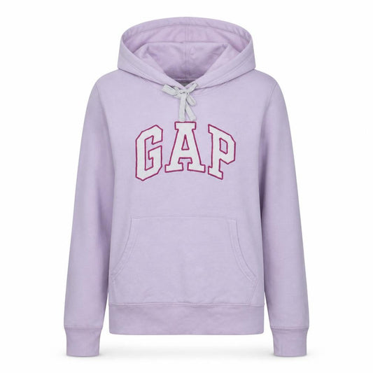 Gap Women Lilac Logo Pullover Hoodie Size M Cotton Blend