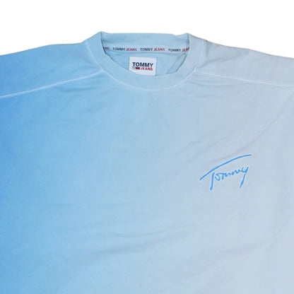Tommy Jeans Men's Blue L Pullover Sweatshirt Crew Neck Logo Cotton