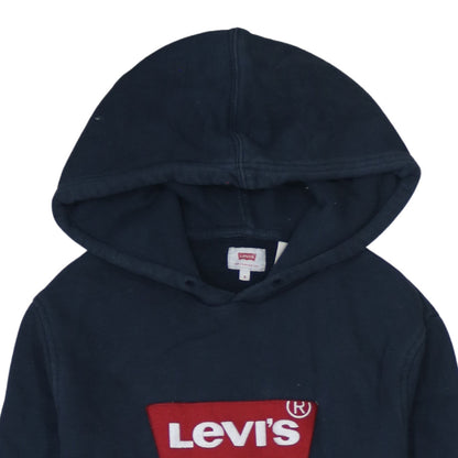 Levi's Men's Blue Pullover Hoodie Small Logo Fleece Sweatshirt