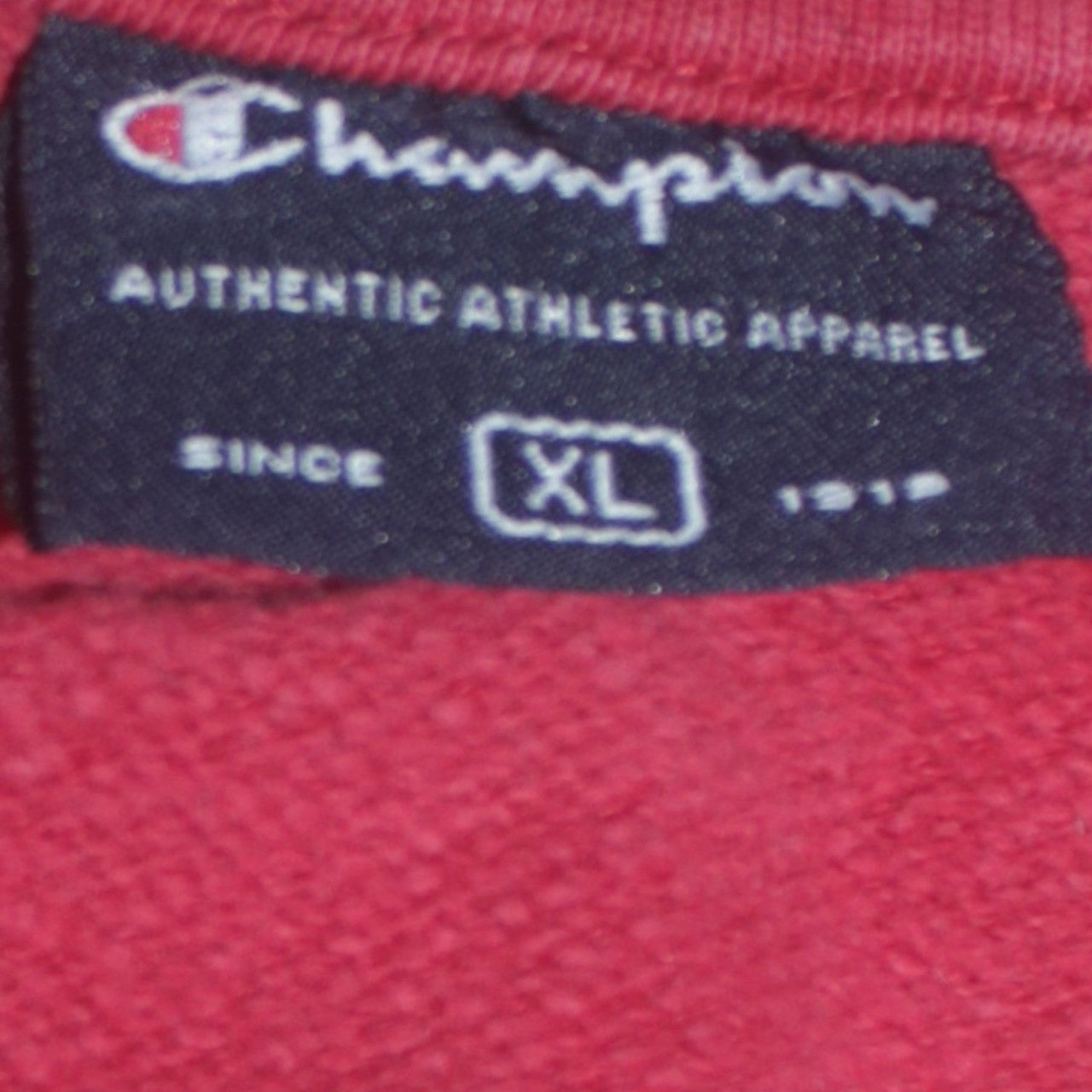 Champion Men Red XL Pullover Sweatshirt Crew Neck Logo Sports Fleece