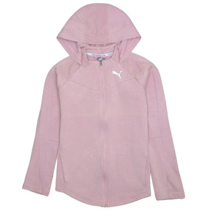 Puma Girls Pink Full Zip Fleece Hoodie 13-14 Years Hooded Sports Top