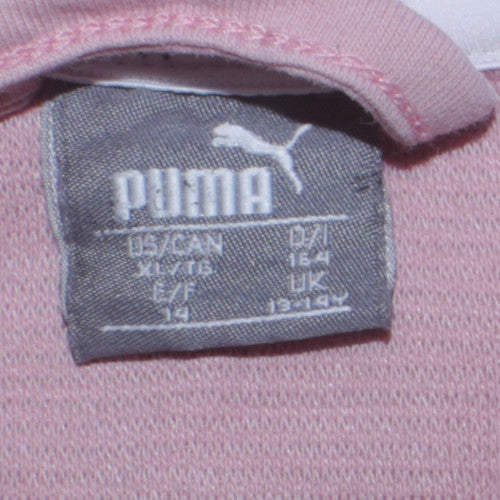 Puma Girls Pink Full Zip Fleece Hoodie 13-14 Years Hooded Sports Top