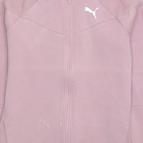 Puma Girls Pink Full Zip Fleece Hoodie 13-14 Years Hooded Sports Top