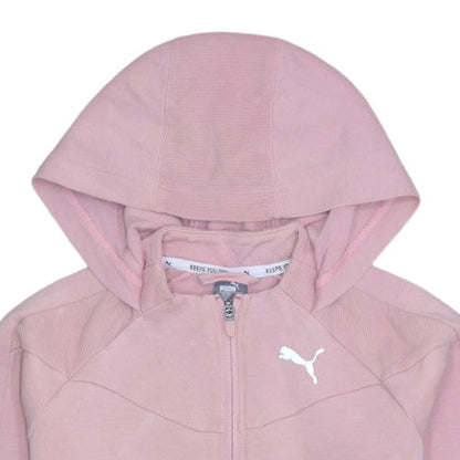 Puma Girls Pink Full Zip Fleece Hoodie 13-14 Years Hooded Sports Top
