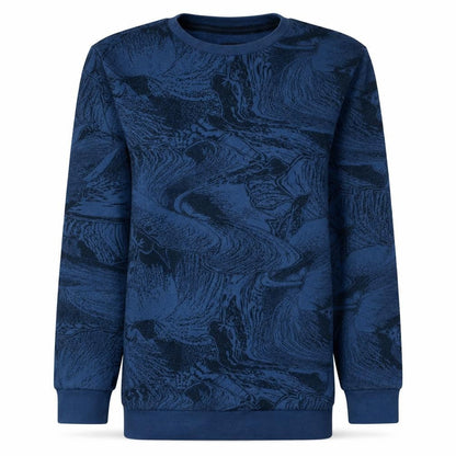 Quiksilver Men's Blue Graphic Crew Neck Pullover Sweatshirt Size S