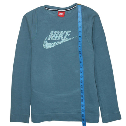 Nike Boys Blue Pullover Sweatshirt XL 13-15 Years Crew Neck Logo Print