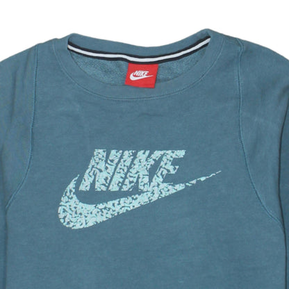 Nike Boys Blue Pullover Sweatshirt XL 13-15 Years Crew Neck Logo Print