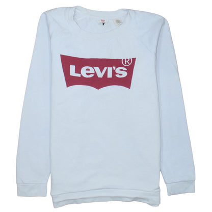 Levi's Mens White Logo Pullover Sweatshirt Size S Regular Fit