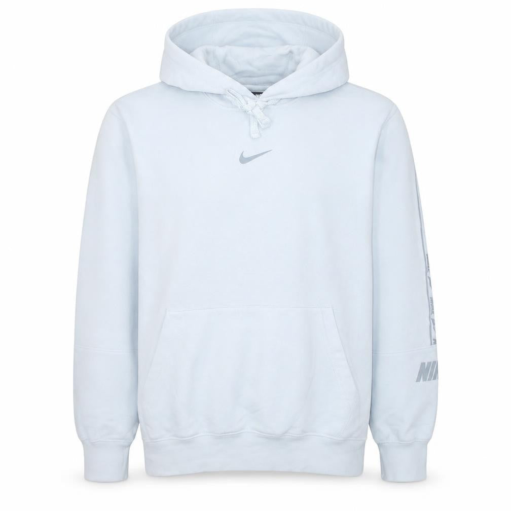 Nike Men White Pullover Hoodie S Sports Logo Fleece Sweatshirt