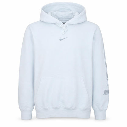 Nike Men White Pullover Hoodie S Sports Logo Fleece Sweatshirt