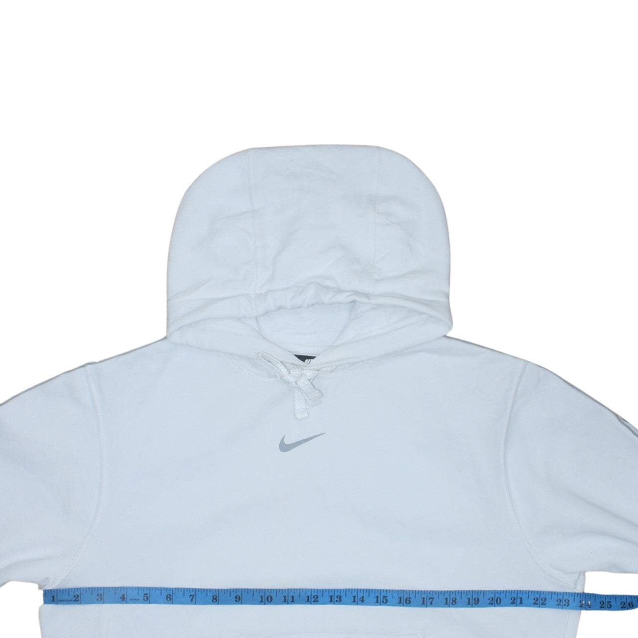 Nike Men White Pullover Hoodie S Sports Logo Fleece Sweatshirt