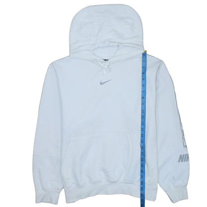 Nike Men White Pullover Hoodie S Sports Logo Fleece Sweatshirt