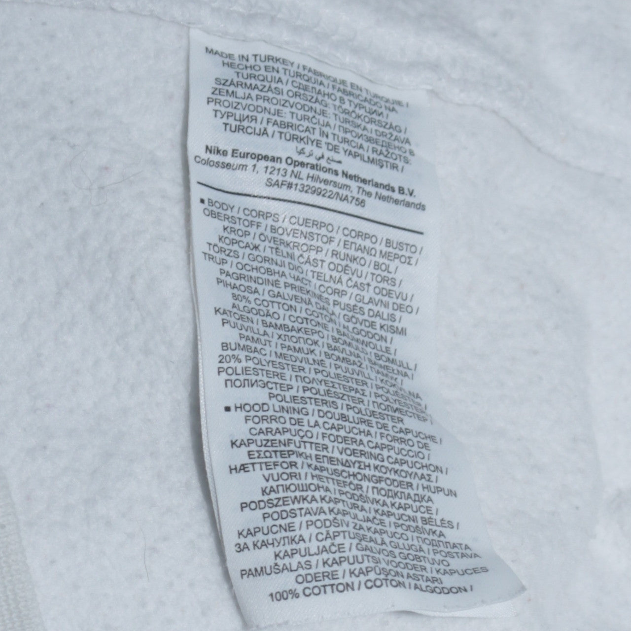 Nike Men White Pullover Hoodie S Sports Logo Fleece Sweatshirt