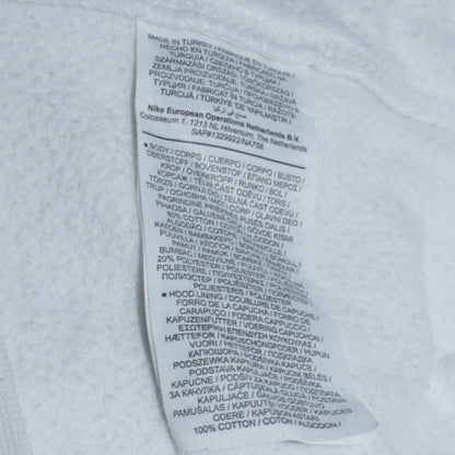 Nike Men White Pullover Hoodie S Sports Logo Fleece Sweatshirt