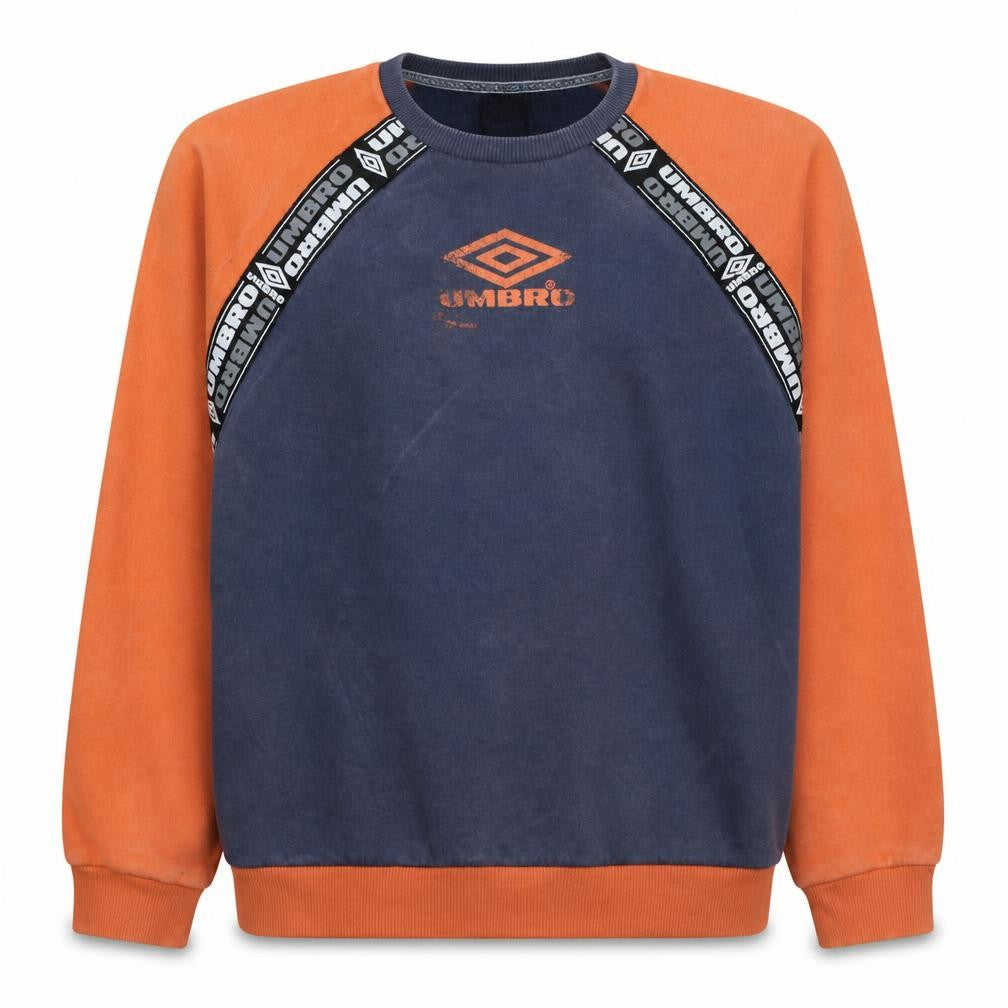 Umbro Men's Blue Orange Logo Crew Neck Sweatshirt Size S