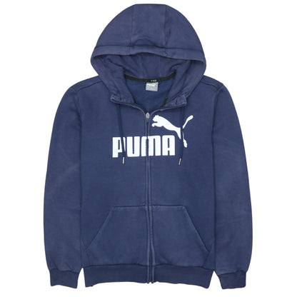 Puma Mens Blue Full Zip Hoodie Small Regular Fit Logo Sweatshirt
