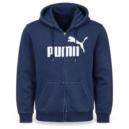 Puma Mens Blue Full Zip Hoodie Small Regular Fit Logo Sweatshirt
