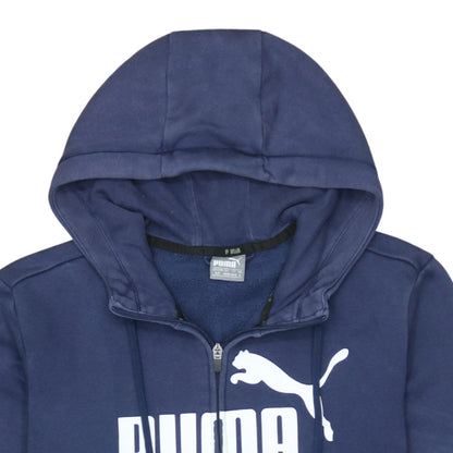 Puma Mens Blue Full Zip Hoodie Small Regular Fit Logo Sweatshirt