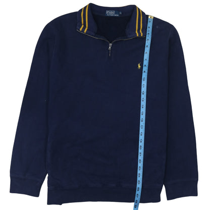 Polo Ralph Lauren Men's Blue XL 1/4 Zip Collared Sweatshirt