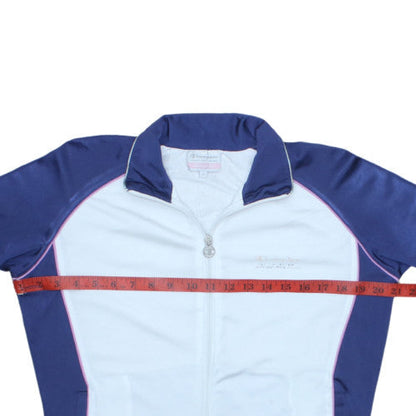 Champion Women White & Blue Full Zip Heritage Fit Sweatshirt M