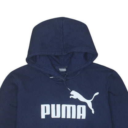 Puma Boys Navy Blue Pullover Hoodie XL Hooded Sweatshirt Logo Print