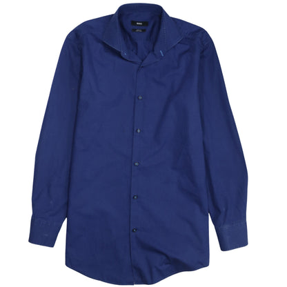 Hugo Boss Men’s Blue Slim Fit Easy Iron Long Sleeve Shirt Size 15