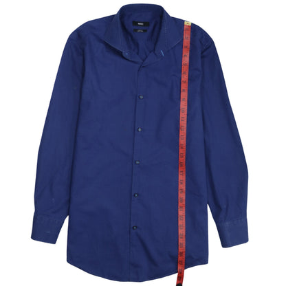Hugo Boss Men’s Blue Slim Fit Easy Iron Long Sleeve Shirt Size 15