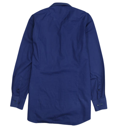 Hugo Boss Men’s Blue Slim Fit Easy Iron Long Sleeve Shirt Size 15