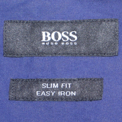 Hugo Boss Men’s Blue Slim Fit Easy Iron Long Sleeve Shirt Size 15