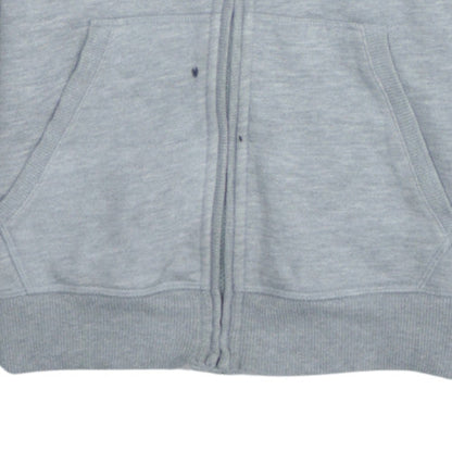 Adidas Women Grey Full Zip Hoodie Lined Cotton Blend UK 8